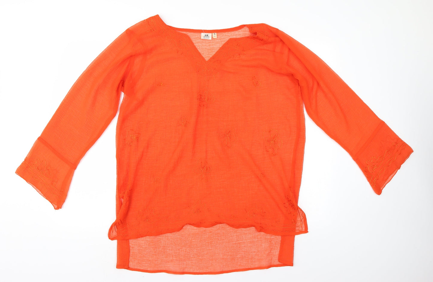 RK Fashion Womens Orange   Tunic Blouse Size S  - Baggy Look