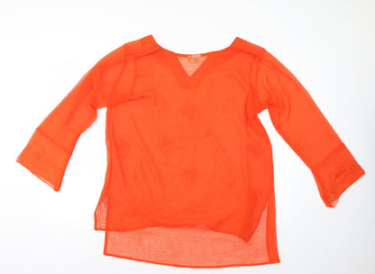 RK Fashion Womens Orange   Tunic Blouse Size S  - Baggy Look