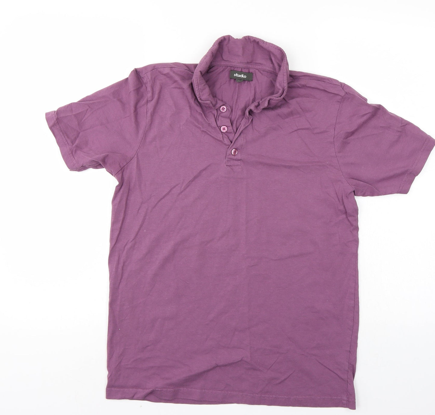Studio Mens Purple    Polo Size M