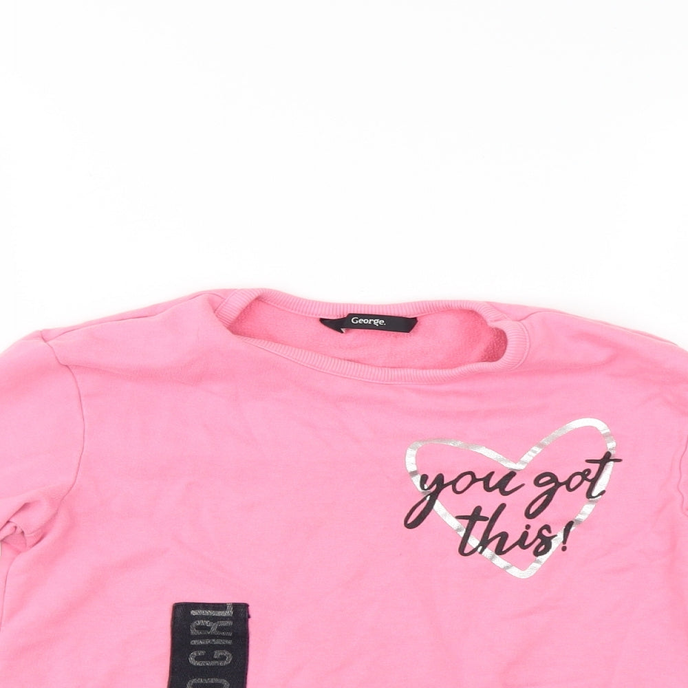 George Girls Pink   Pullover Sweatshirt Size 8-9 Years