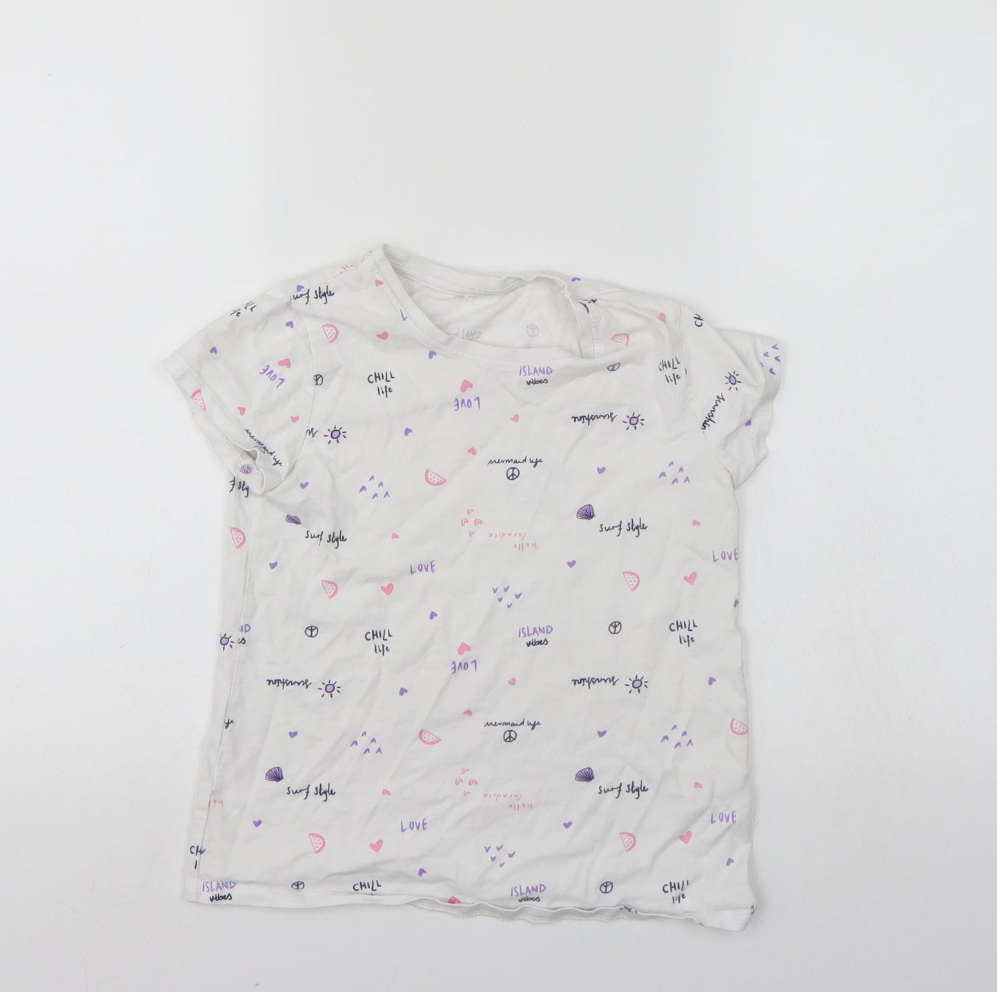 George Girls White   Kimono T-Shirt Size 9-10 Years