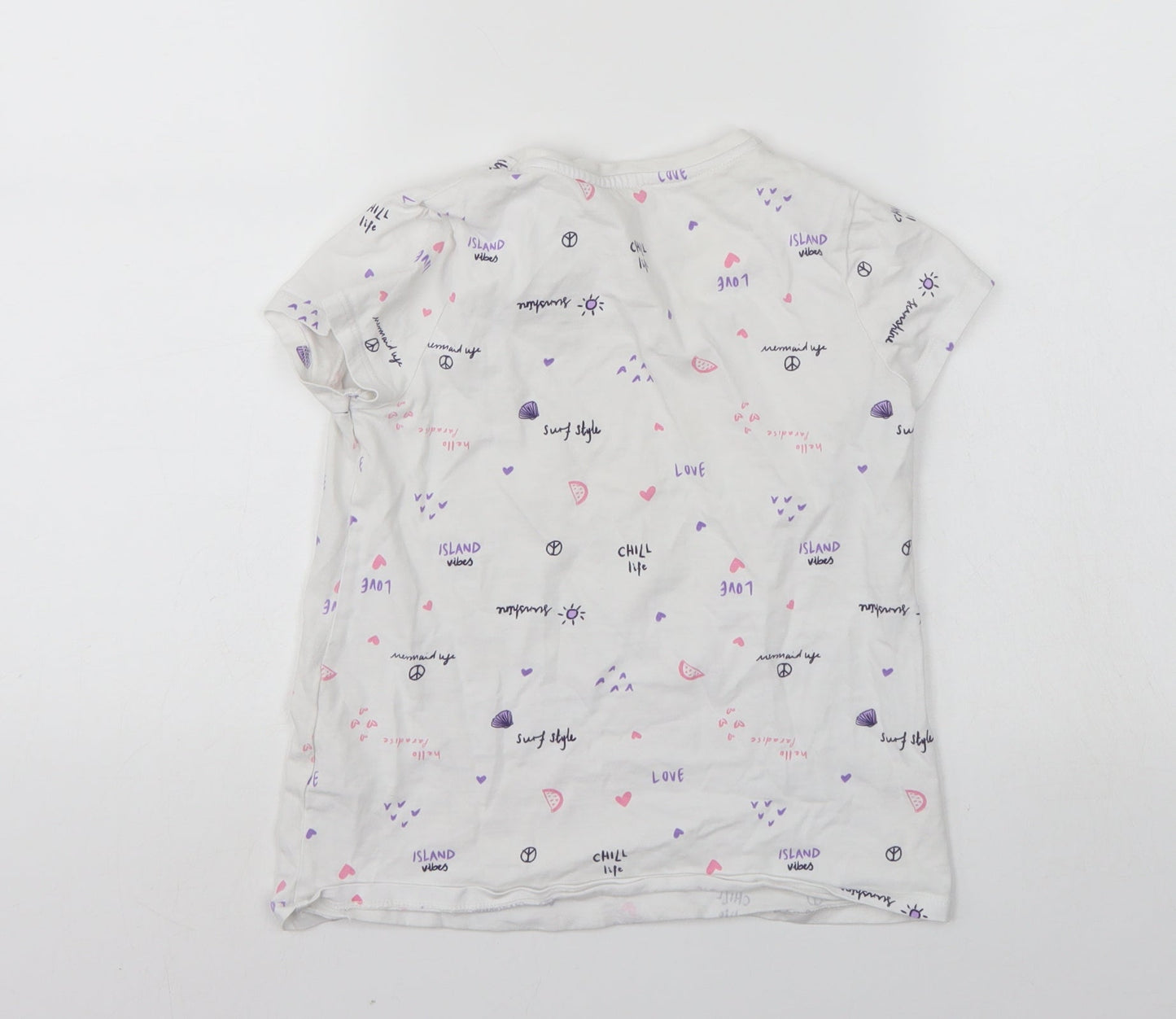 George Girls White   Kimono T-Shirt Size 9-10 Years
