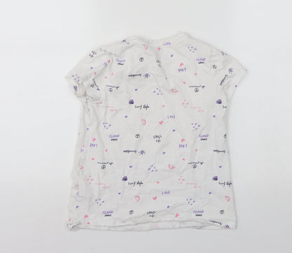 George Girls White   Kimono T-Shirt Size 9-10 Years
