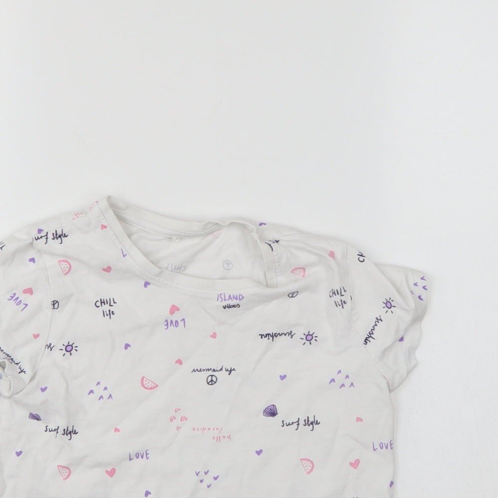 George Girls White   Kimono T-Shirt Size 9-10 Years