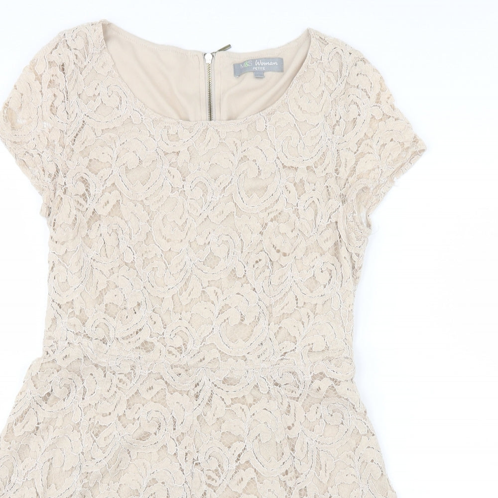 Marks and Spencer Womens Beige  Lace Mini  Size 8