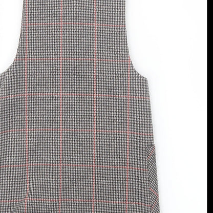 TU Girls Black Houndstooth  Pinafore/Dungaree Dress  Size 3 Years