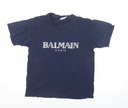Womens UK Size S Gildan Blue Basic T-Shirt