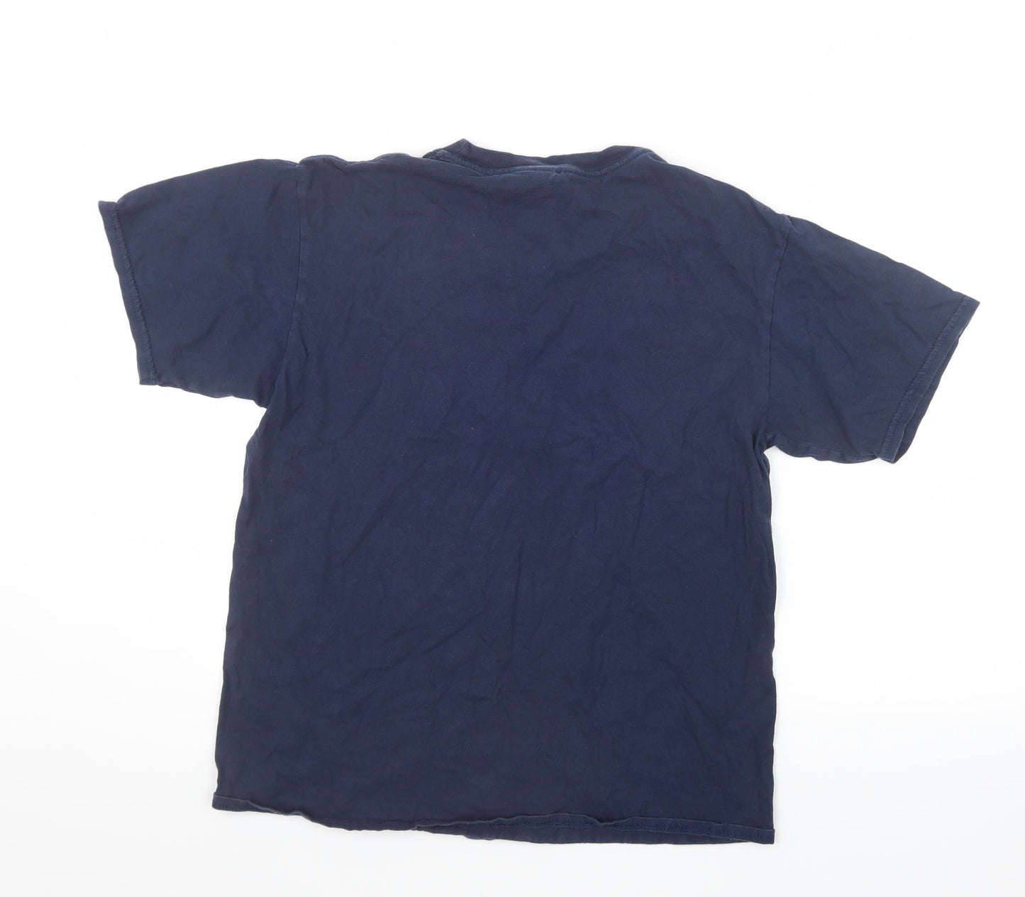 Womens UK Size S Gildan Blue Basic T-Shirt