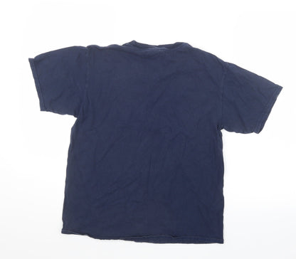Womens UK Size S Gildan Blue Basic T-Shirt