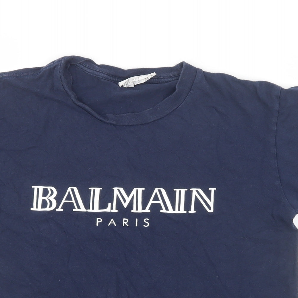 Womens UK Size S Gildan Blue Basic T-Shirt