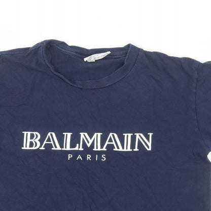 Womens UK Size S Gildan Blue Basic T-Shirt