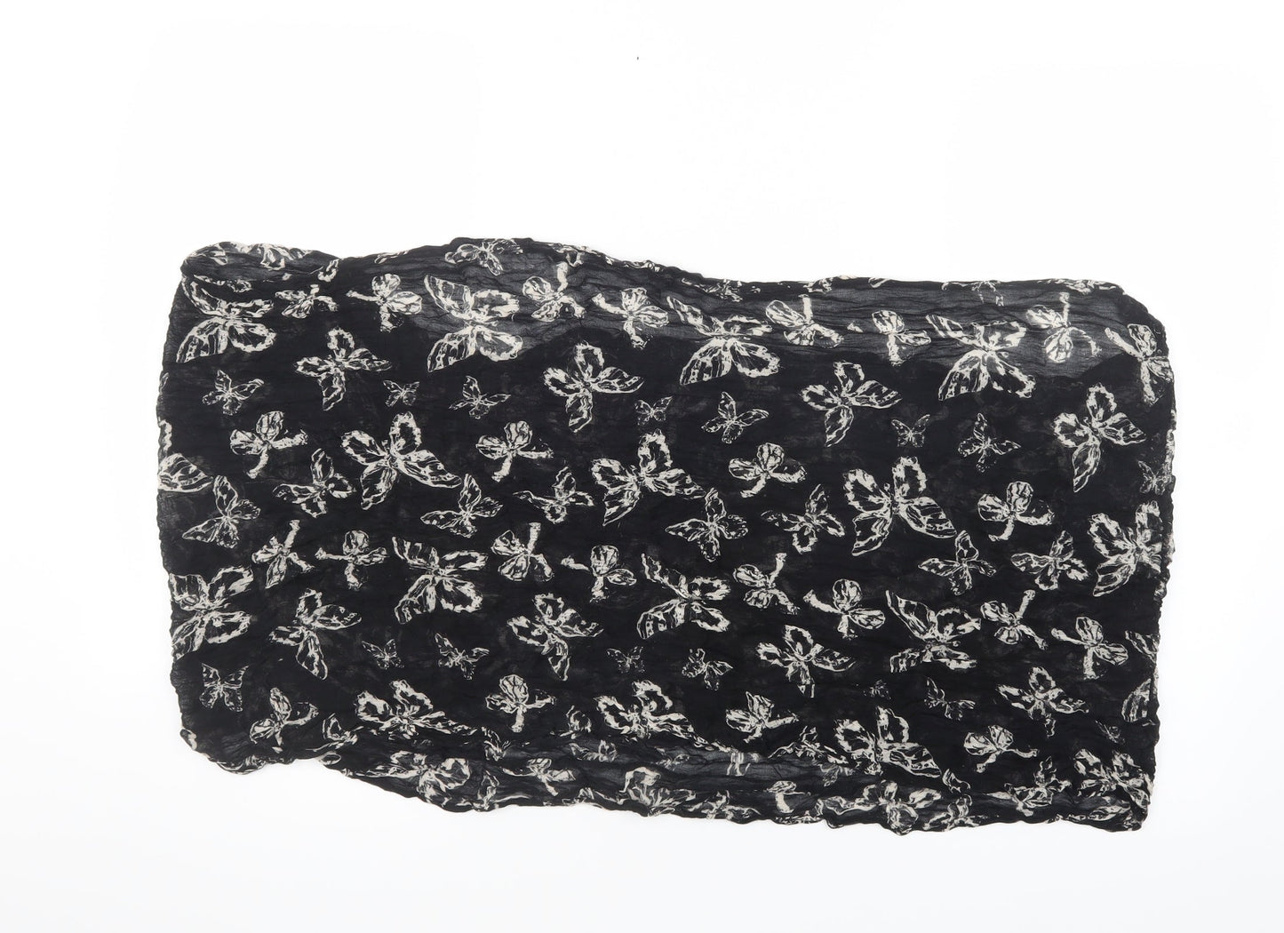 Preworn Womens Black Geometric   Scarf   - Butterflies, Snood