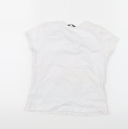 George Girls White   Basic T-Shirt Size 3-4 Years