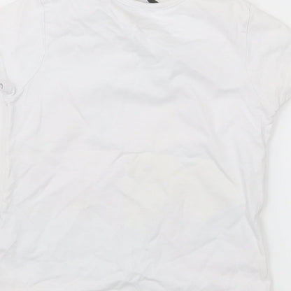 George Girls White   Basic T-Shirt Size 3-4 Years