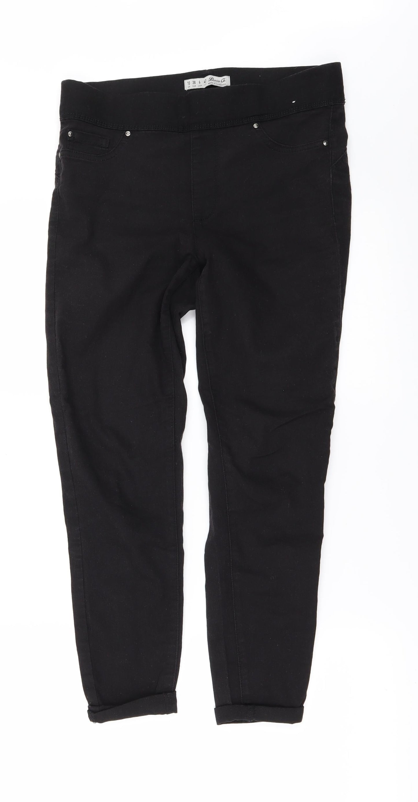 Denim & Co. Womens Black  Denim Jegging Jeans Size 10 L25 in