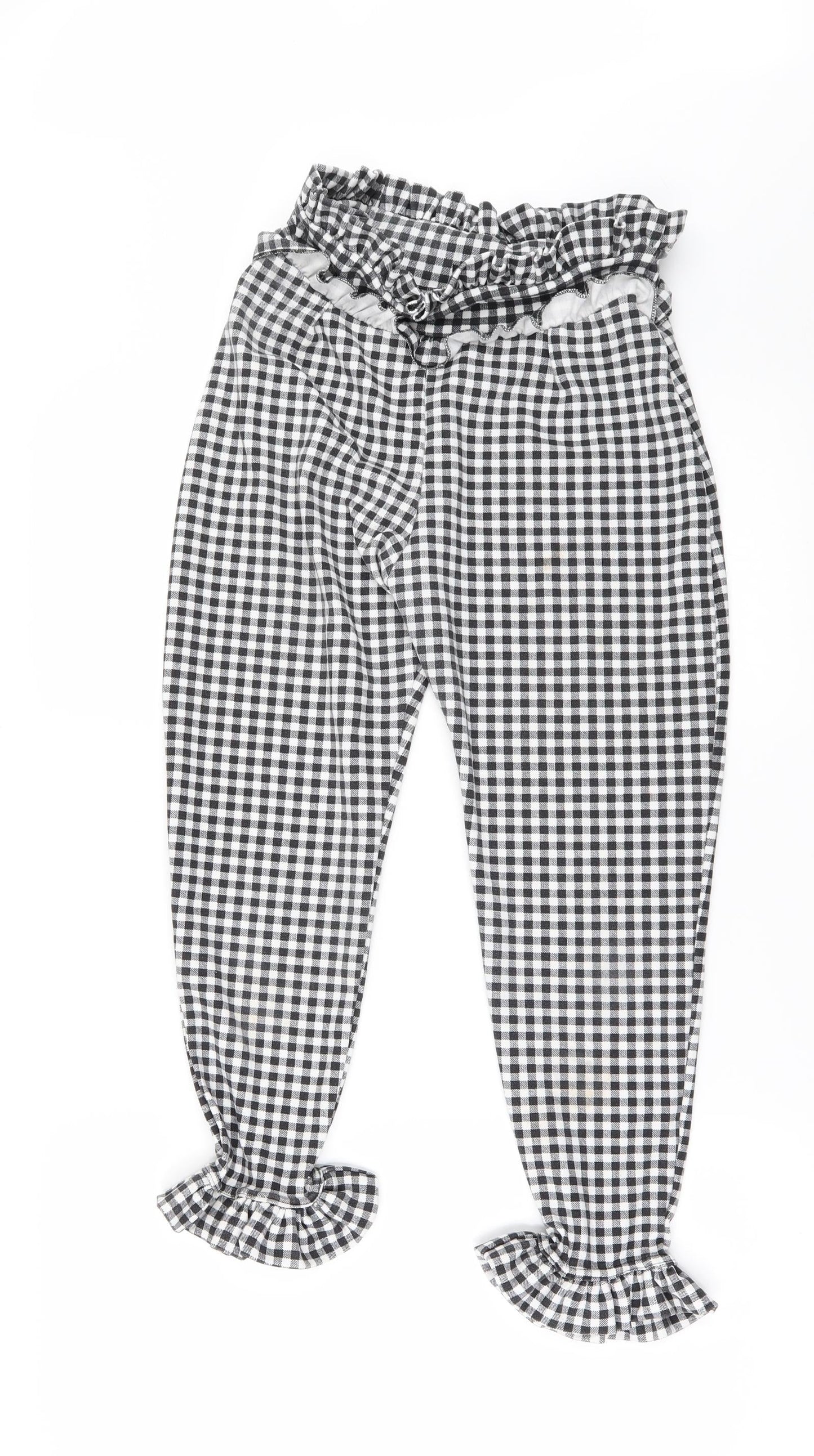 Womens UK Size 8 PRETTYLITTLETHING Regular Fit Chino Black Trousers