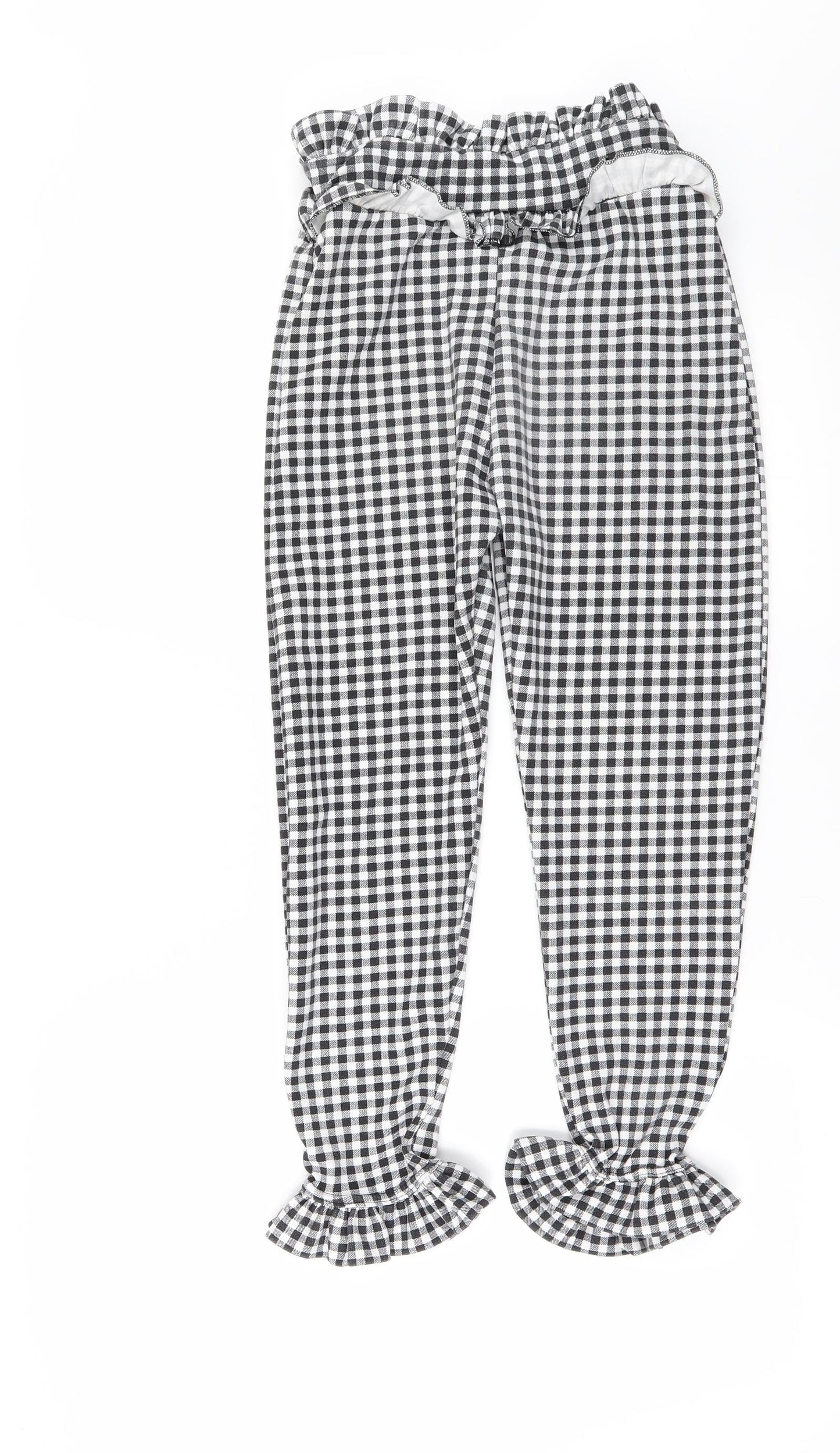 Womens UK Size 8 PRETTYLITTLETHING Regular Fit Chino Black Trousers