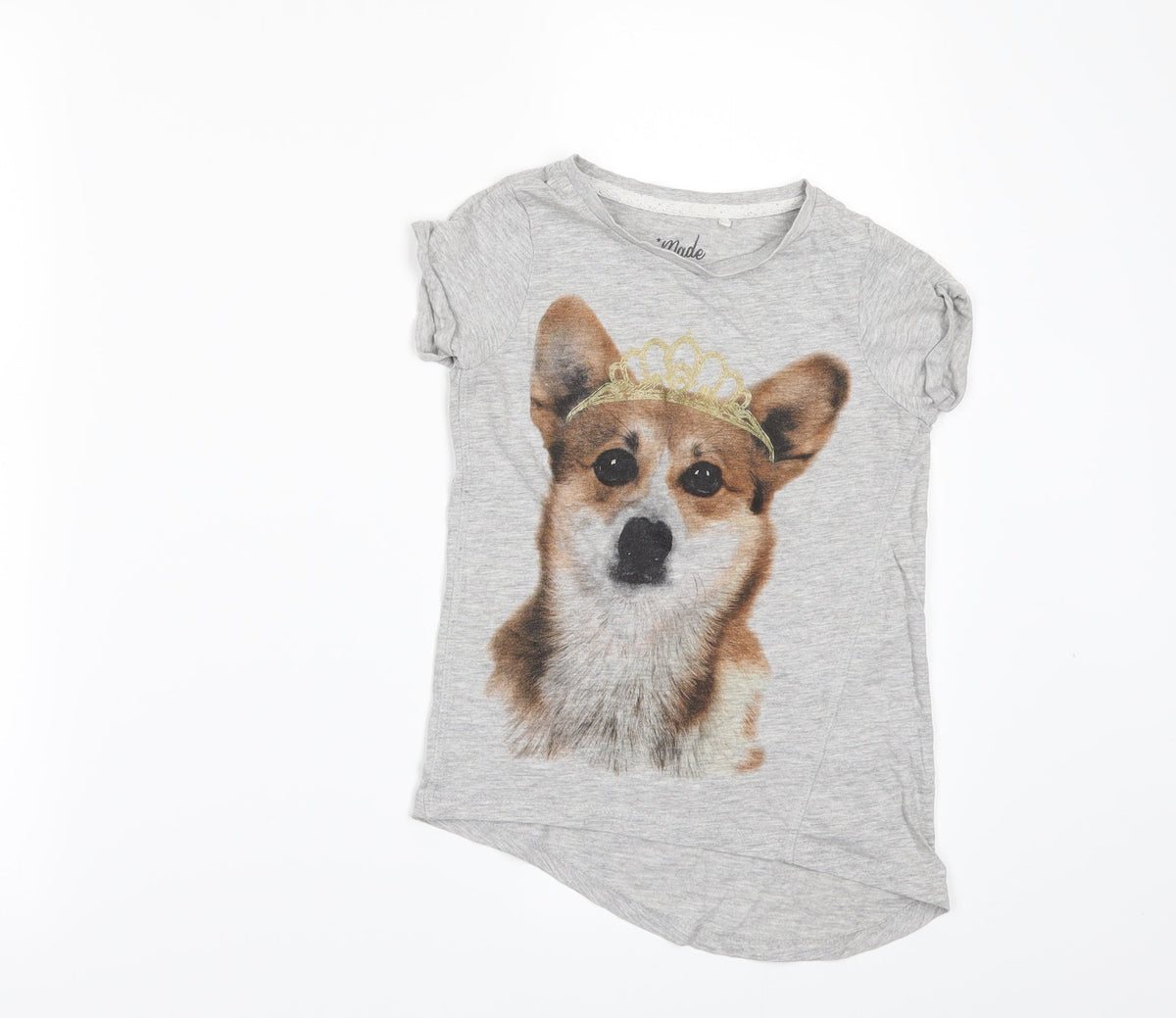 Next Girls Grey   Basic T-Shirt Size 4 Years  - corgie