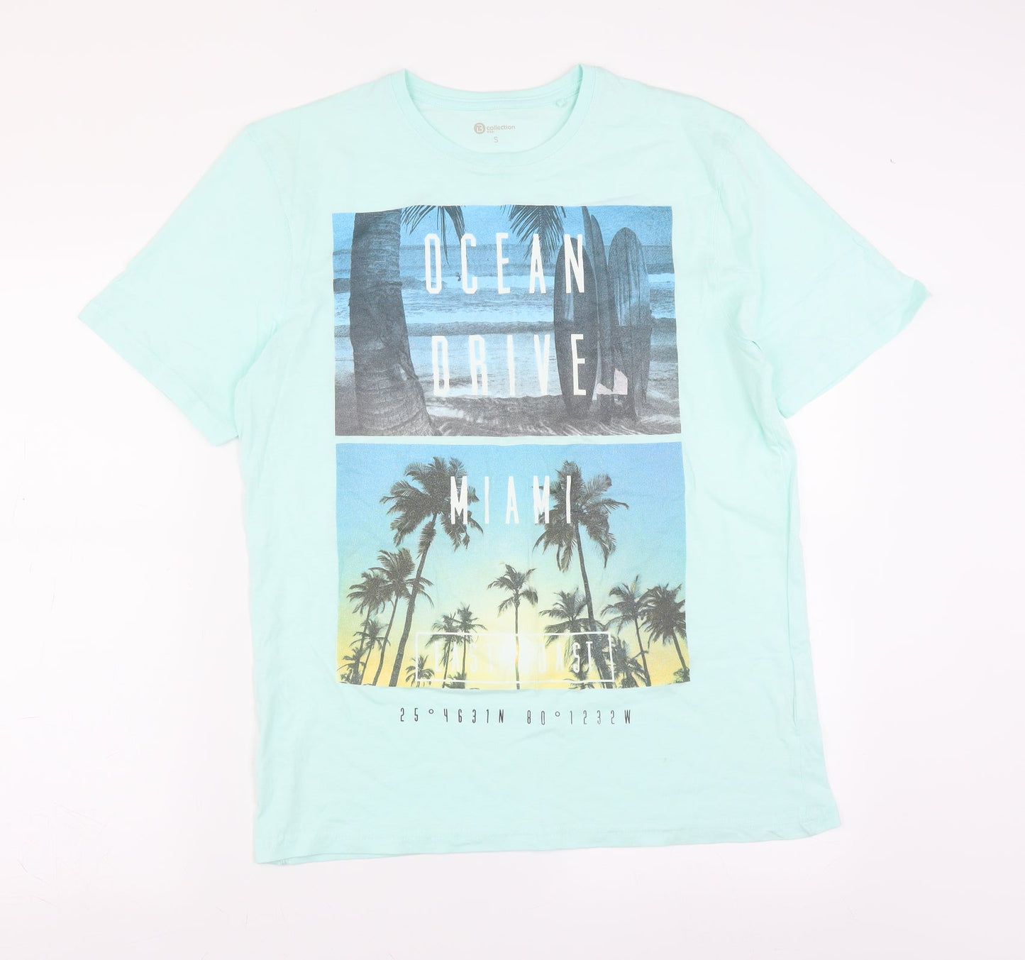 B Collection Mens Green    T-Shirt Size S  - miami