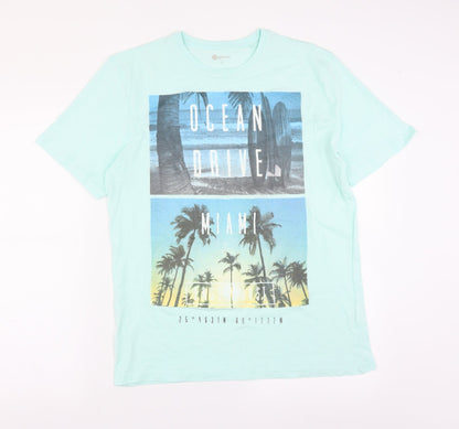 B Collection Mens Green    T-Shirt Size S  - miami