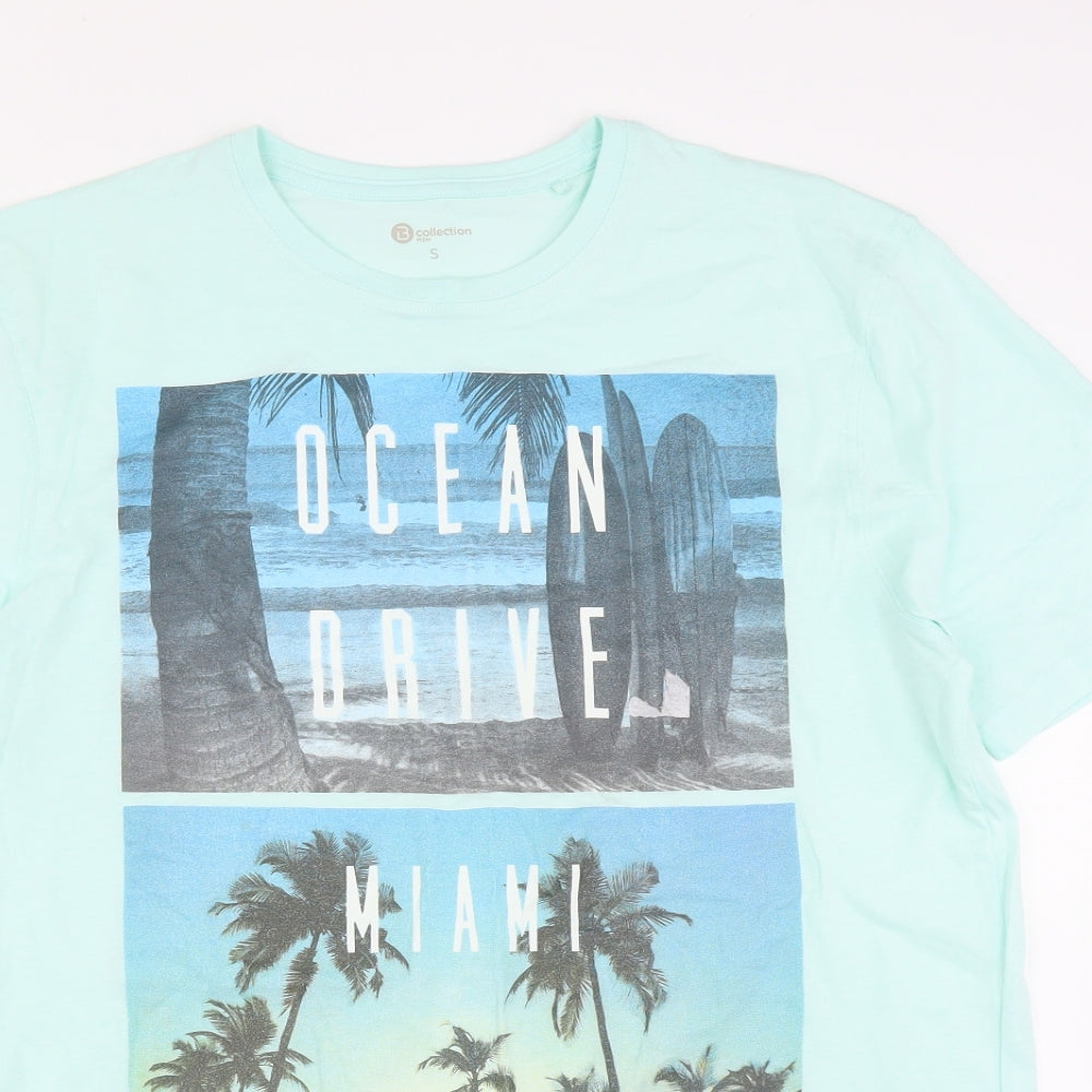 B Collection Mens Green    T-Shirt Size S  - miami