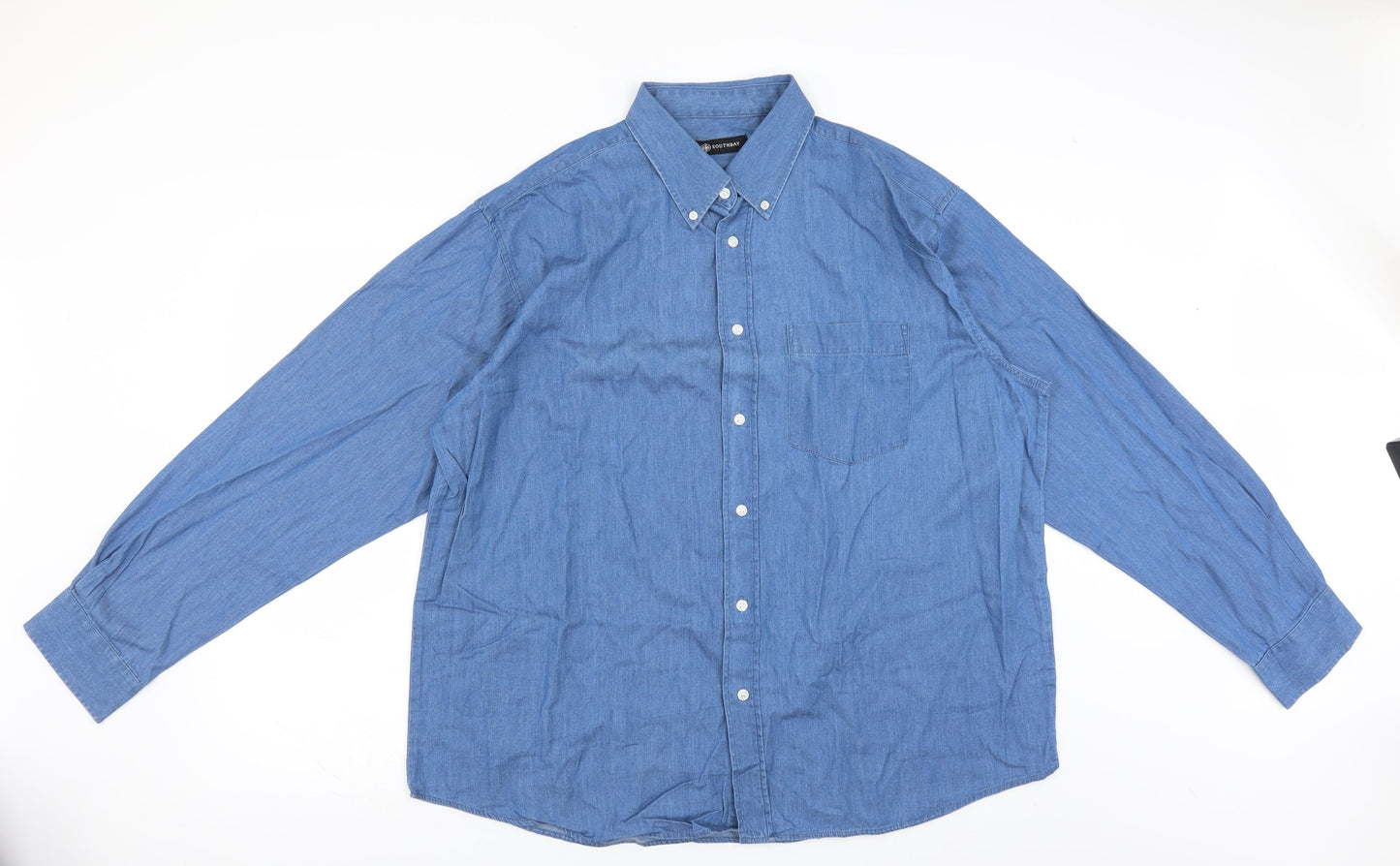 South Bay Mens Blue    Button-Up Size L