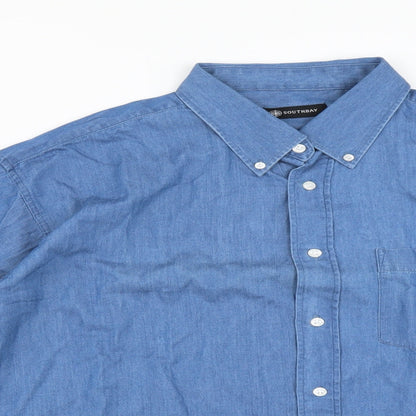 South Bay Mens Blue    Button-Up Size L