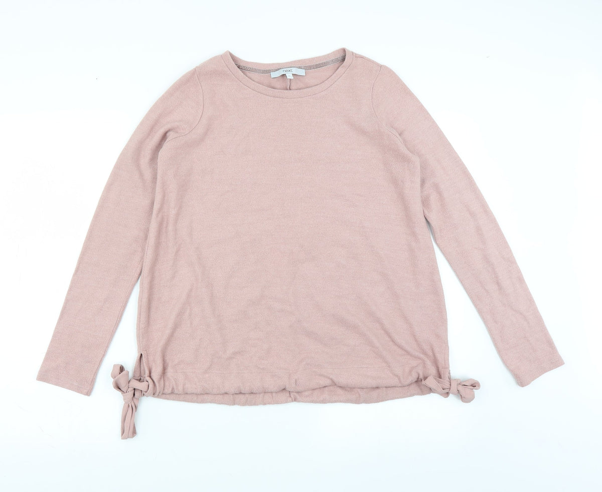 Next Womens Pink   Pullover Jumper Size 10  - tie side detail