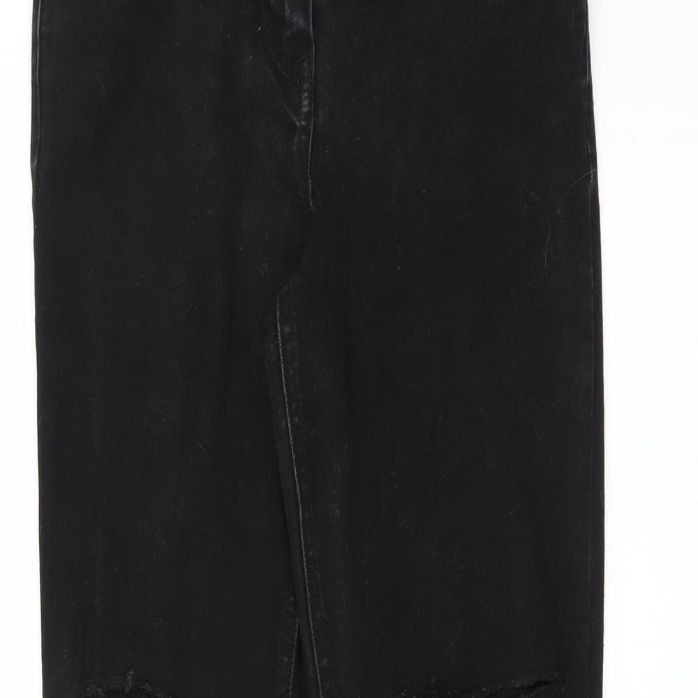 Matalan Womens Black  Denim Skinny Jeans Size 8 L28 in - distressed