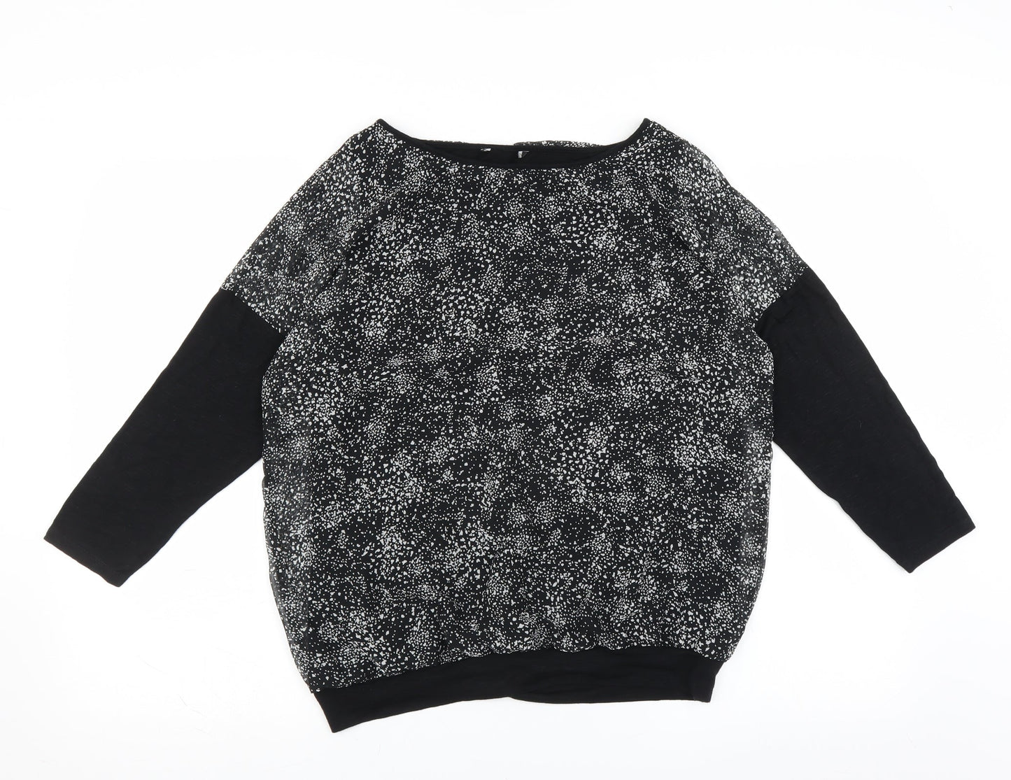Womens UK Size 10 Preworn Black Basic Blouse