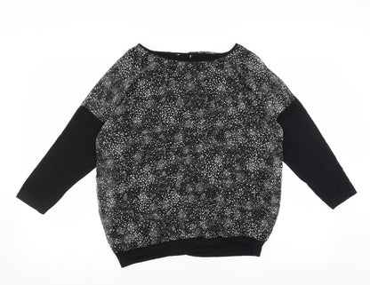 Womens UK Size 10 Preworn Black Basic Blouse