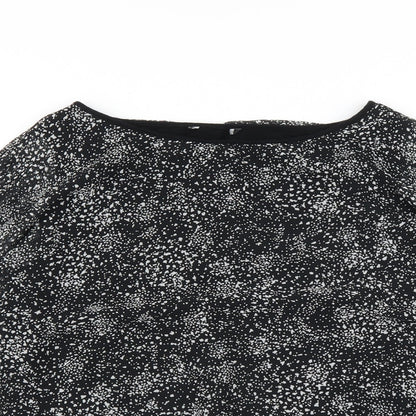 Womens UK Size 10 Preworn Black Basic Blouse