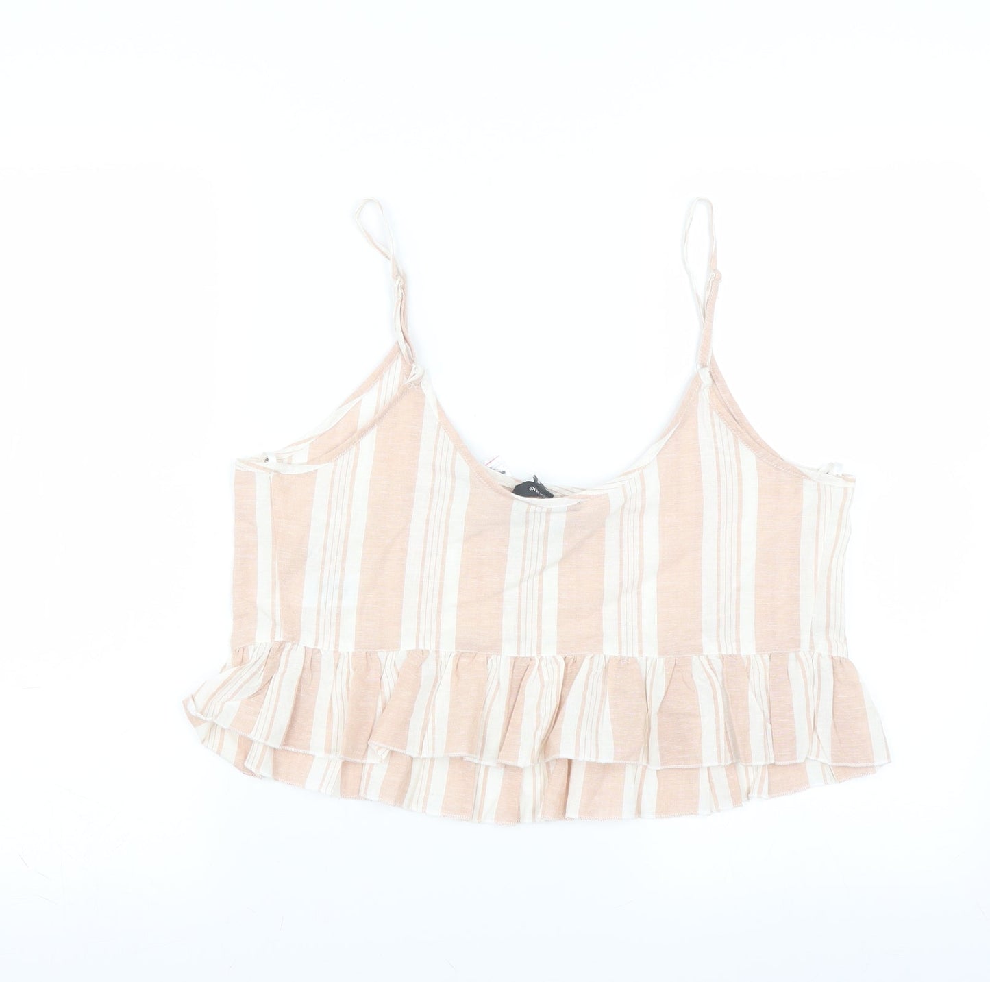 Primark Womens Pink Striped  Camisole Blouse Size 14  - cropped