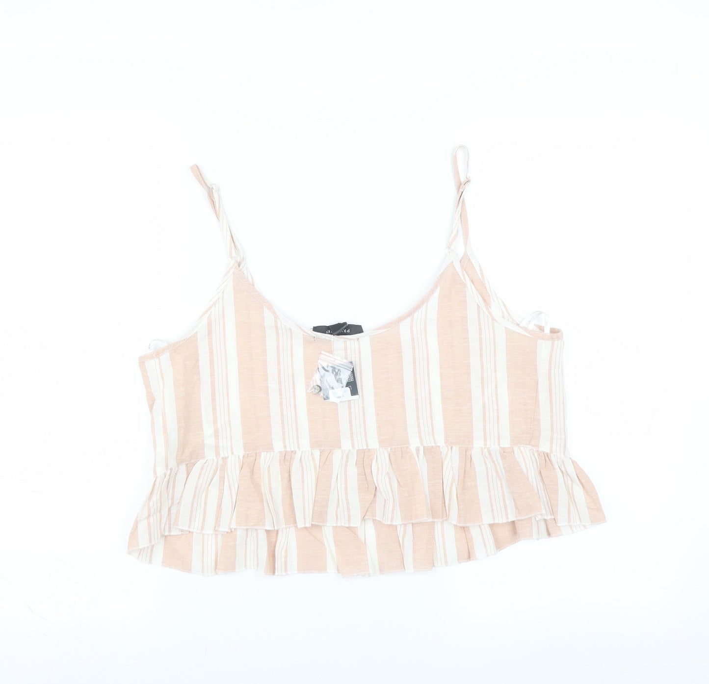 Primark Womens Pink Striped  Camisole Blouse Size 14  - cropped