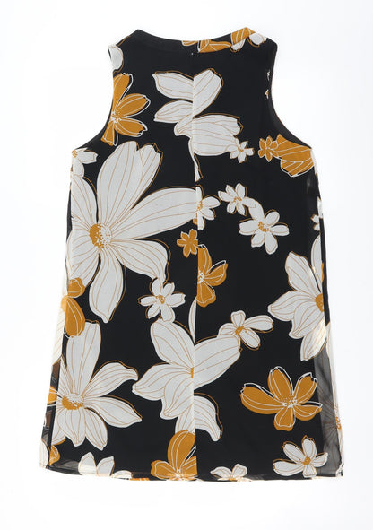 F&F Womens Black Floral  Shift  Size 12