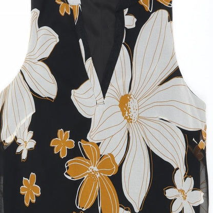 F&F Womens Black Floral  Shift  Size 12