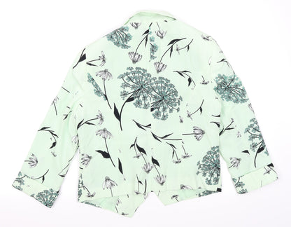 Papaya Womens Blue Floral  Jacket Blazer Size 12