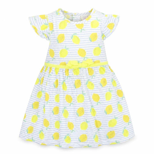 Mini Moi Girls Blue Striped  Skater Dress  Size 6-9 Months