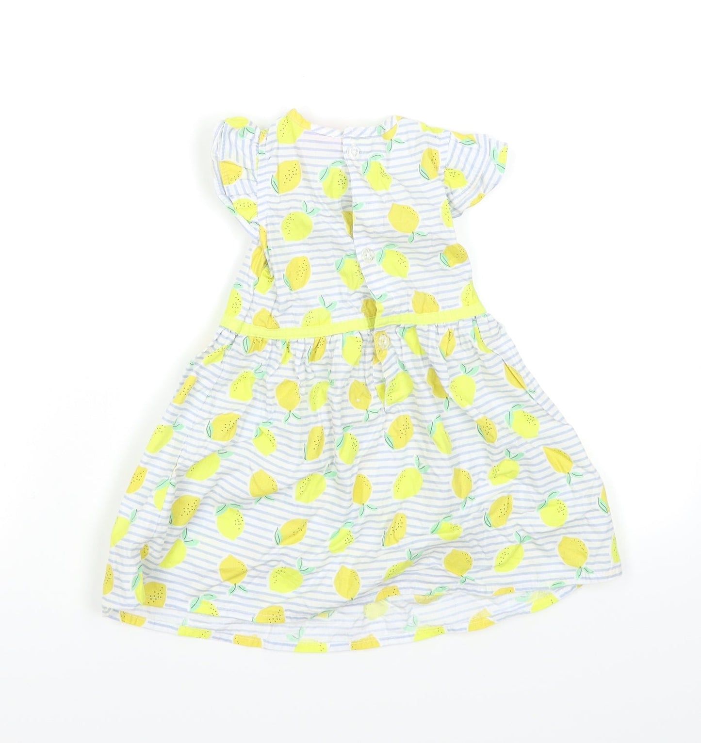 Mini Moi Girls Blue Striped  Skater Dress  Size 6-9 Months