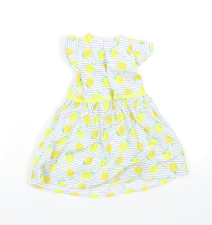 Mini Moi Girls Blue Striped  Skater Dress  Size 6-9 Months
