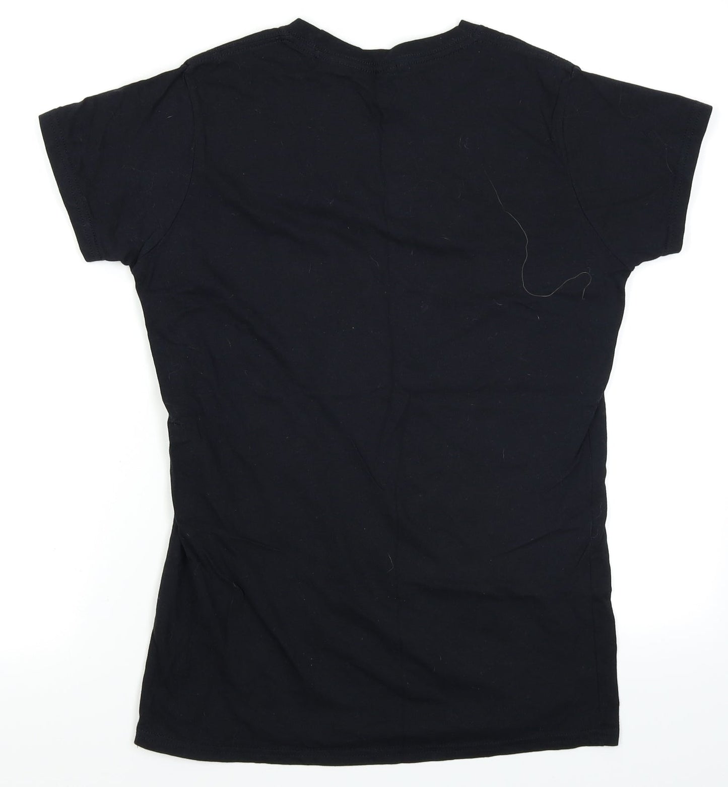 Womens UK Size L Gildan Black Basic T-Shirt