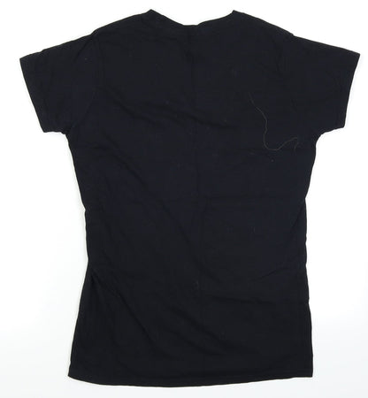 Womens UK Size L Gildan Black Basic T-Shirt