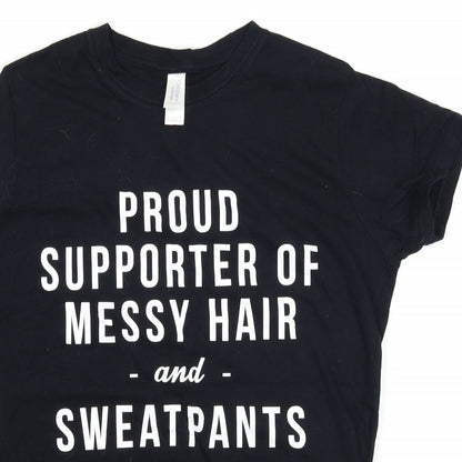 Womens UK Size L Gildan Black Basic T-Shirt