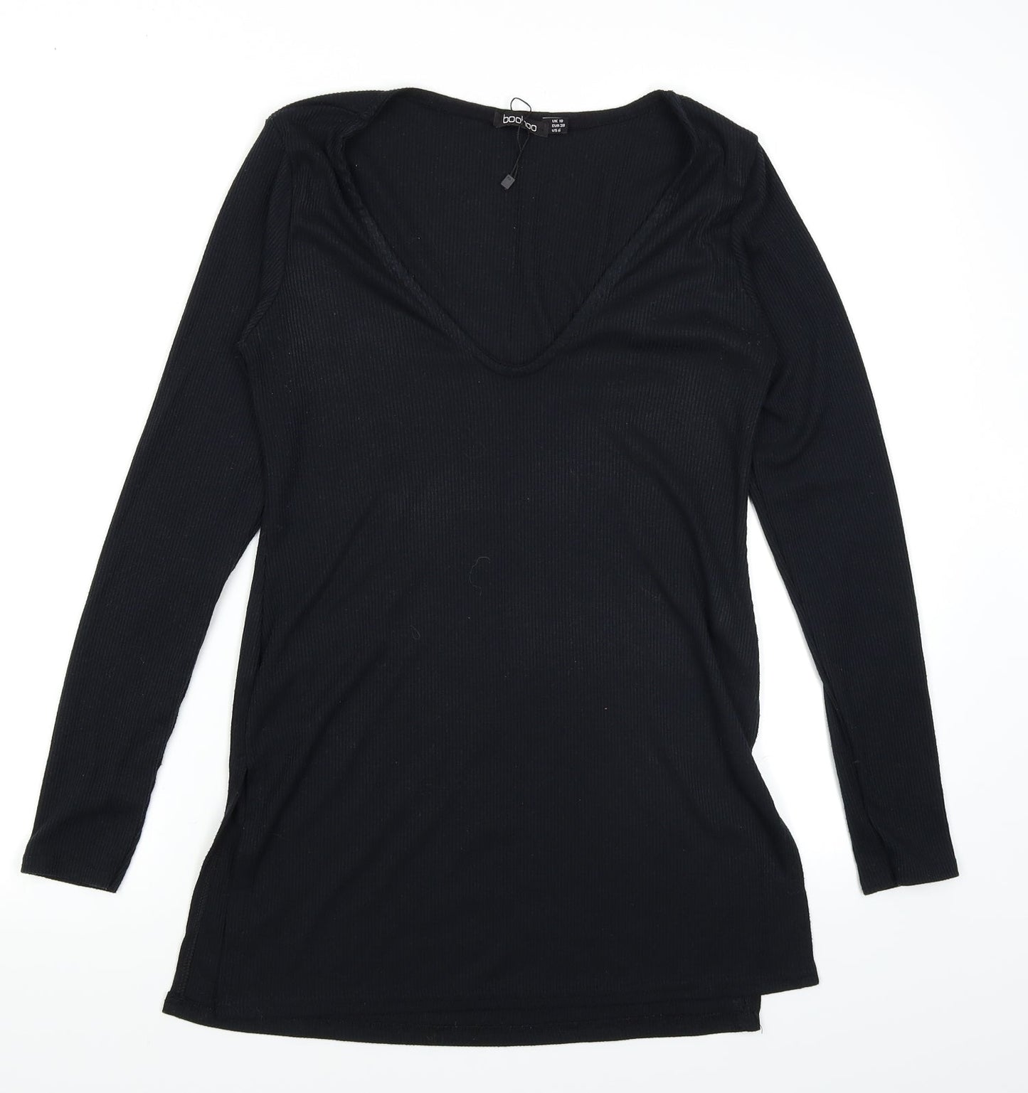 Boohoo Womens Black   Basic T-Shirt Size 10
