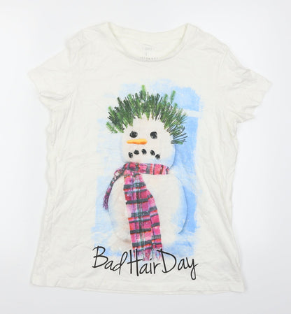 NEXT Mens White    T-Shirt Size M  - Snowman