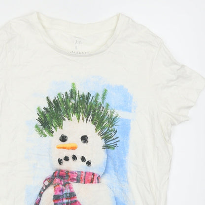NEXT Mens White    T-Shirt Size M  - Snowman