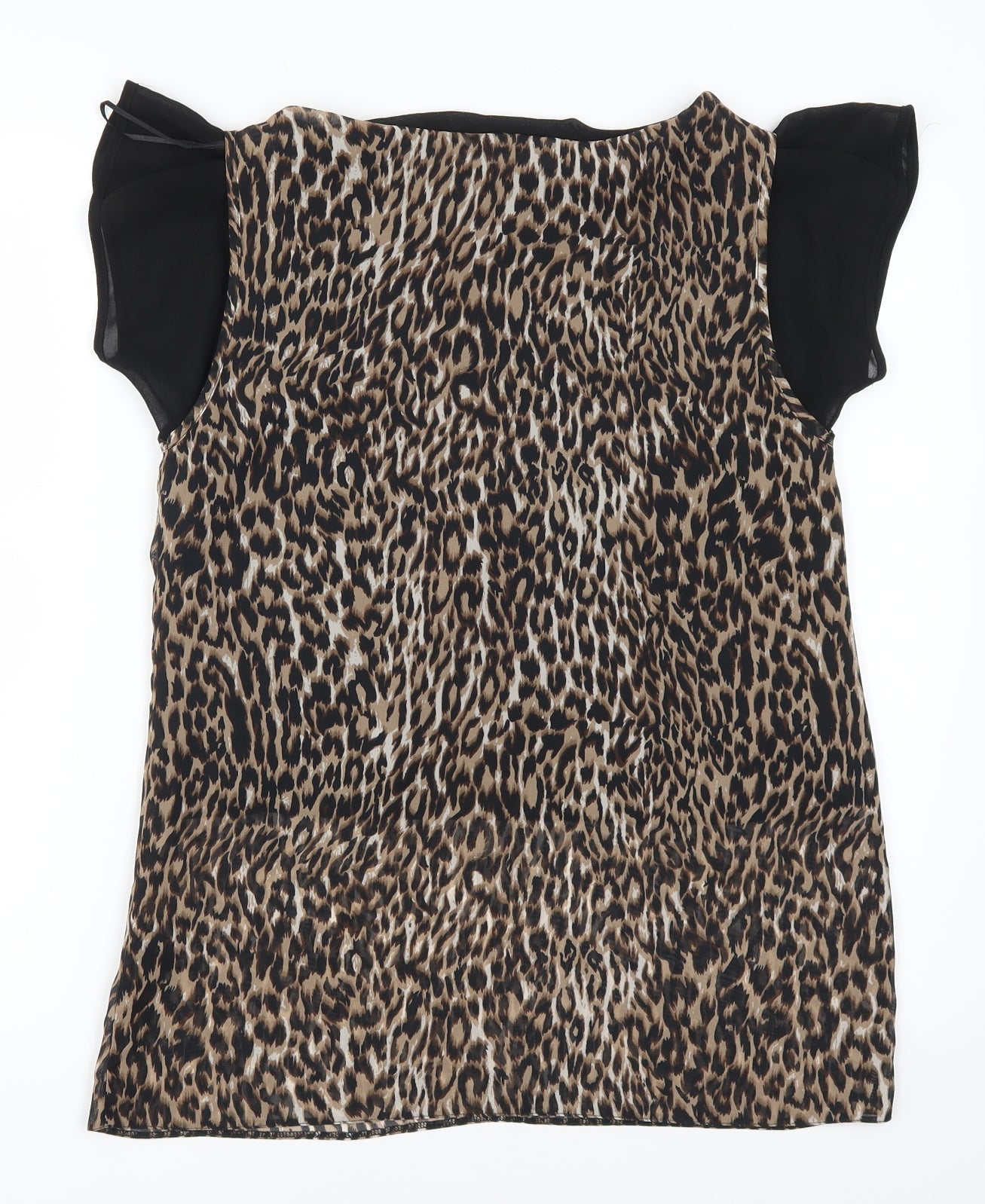 TU Womens Brown Animal Print  Basic Blouse Size 10