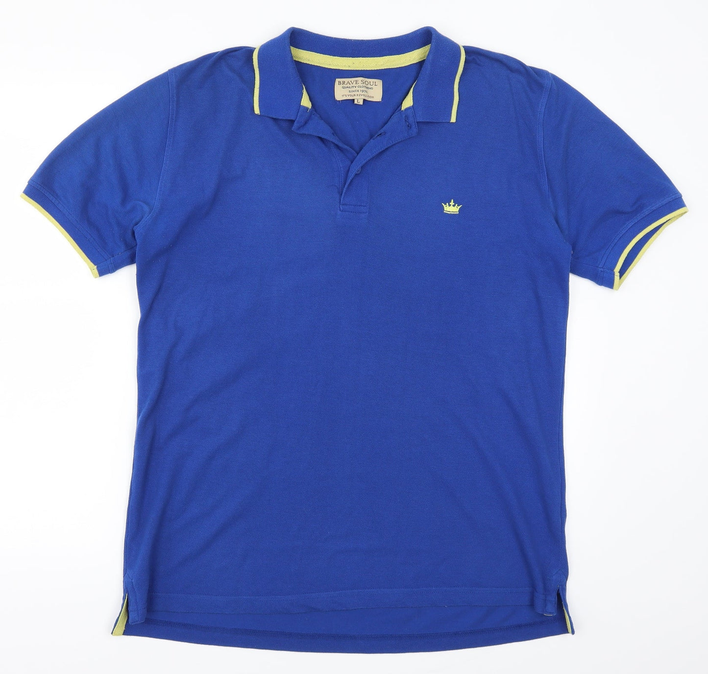 Brave Soul Mens Blue    Polo Size L