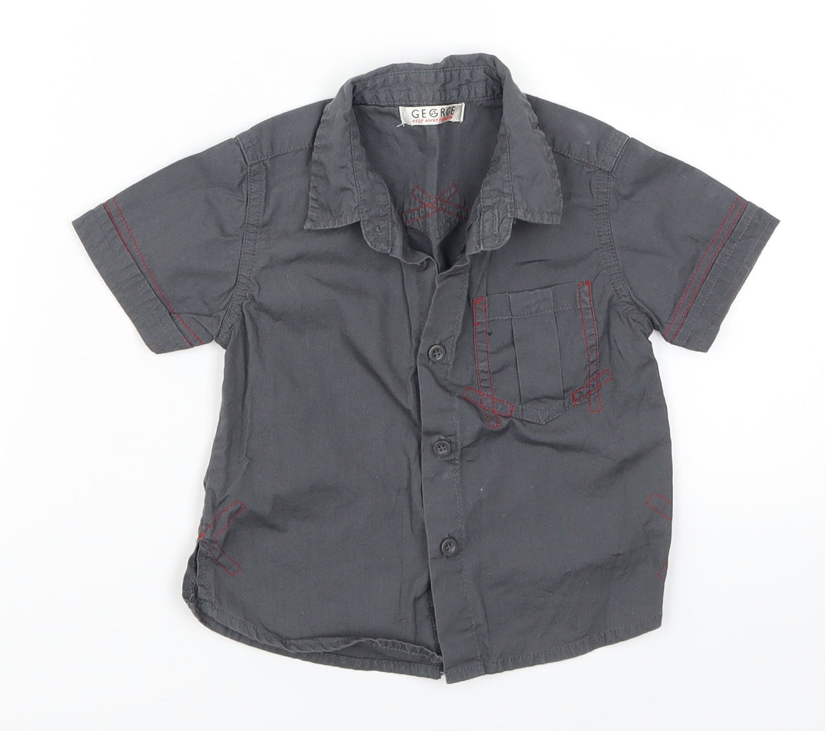 George Boys Grey   Basic Button-Up Size 12-18 Months