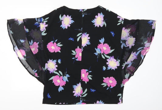 Capsule Womens Purple Floral  Basic Blouse Size 12